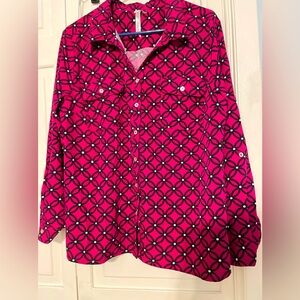 NY Collection women size X-Large button down blouse